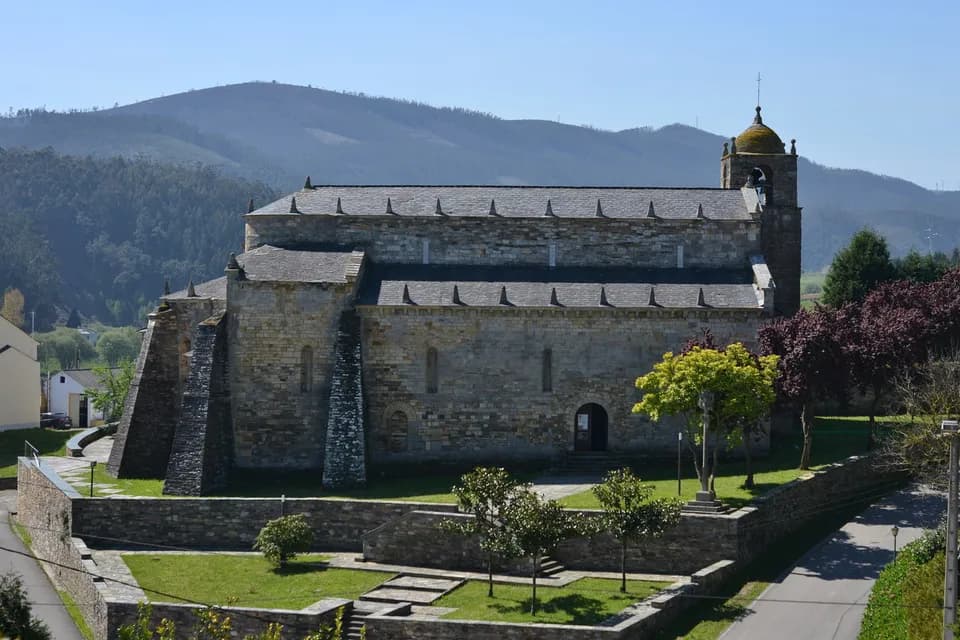Exterior of the basilica of San Martiño de Mondoñedo in Foz